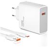 NATNO Caricabatteria 120W USB C per Xiaomi 14T Pro 5G 15 Ultra 14T 13T 12T 11 Poco X7 Pro F7 Redmi Note Smartphone 14Pro 13 12 11 Caricabatteria rapido TurboHyper Charge con cavo USBC da 1 m