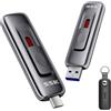 SSK 128GB SSD Portatile Esterno, lettura fino a 560 MB/s, con Connettore Doppio Sliding Type-c + A, Disco Solido USB3.2 Gen2 compatibile con iPhone 15/16/17, Android, Windows, TV