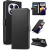 Yunubeyii Cover Libro per Xiaomi Redmi Note 14 Pro 4G - [Blocco RFID] Luxury PU Leather Portafoglio Card Holder Magnetic Phone Custodia con Kickstand, Cover Protettiva Antiurto, Nero