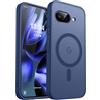 CANSHN Magnetica Cover per Google Pixel 9a (6.3 Pollici), [Protezione Completa Della Fotocamera] Custodia Traslucida Opaca Protettiva Sottile Antiurto,Blu Profondo