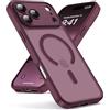 Oududianzi-Cover per iPhone 17 Pro Compatibile con MagSafe, Custodia Traslucida Posteriore PC Silicone TPU Bumper, Protezione Della Fotocamera, Cover Militare Antiurto Anti-Impronte-Bordeaux