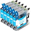 Supply Guy 5 Cartucce Per Stampanti compatibile con Brother LC-123 (Ciano) per Brother DCP-J132w DCP-J150 DCP-J152w DCP-J152wr DCP-J172w DCP-J4110dw DCP-J4110w e altro (vedi pagina del prodotto)