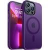 CANSHN Cover Magnetica Opaca per iPhone 13 Pro, [Compatibile con MagSafe] Custodia Traslucida Opaca Protettiva Sottile Antiurto 6,1 Pollici - Viola Scuro
