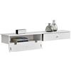 [en.casa] Set di 2 Mensole da Parete Scomparto Chiuso con Anta Ribaltabile Pensile a Muro Vano Portaoggetti da Cucina Camera da Letto Ingresso 60 x 24 x 12,6 cm - Bianco