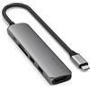 SATECHI Hub USB C 6 in 1 Slim Plus Adattatore Multiporta con Ricarica PD 100W, HDMI 4K@60Hz, 2 Porte USB-A 10Gbps e Lettori SD/microSD per MacBook Air/Pro/Neo, PC Portatile - Grigio