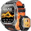 Hwagol Smartwatch Uomo, 1000mAh(Durata 20 Giorni), 2.01" Orologio Smartwatch Militare con Torcia/Chiamate Bluetooth/Notifiche Messaggi/Frequenza Cardiaca/Sonno/100+ Sportive, Smart Watch per Android iOS