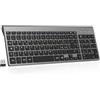cimetech Tastiera wireless, Layout Italiano QWERTY, tastiera 2.4G USB per computer con tastierino numerico e tasti ergonomici per computer, PC, laptop, tablet, desktop, Android Smart TV （grigio）