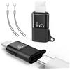 MoKo Adattatore da USB C a Lighting per DJI Mic Mini, Adattatore Lightning a USB C Cuffie per Apple Earpods/iPhone 14/13/12/11/Ricevitore Microfono Wireless, Supporto di Ricarica - 2 Pezzi, Nero