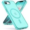 Oududianzi-Cover per iPhone 16e/17e Compatibile con MagSafe, Custodia Traslucida Posteriore PC Silicone TPU Bumper, Protezione Della Fotocamera, Cover Militare Antiurto Anti-Impronte-Blu Verde