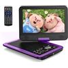YOTON Lettore DVD Portatile da 12,5" con Schermo Girevole HD da 10,5" per Auto e Bambini, con Caricatore per Auto, Supporta 6 Ore di Batteria Integrata e USB/scheda SD/sincronizzazione TV