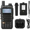 Retevis RA685 Amateur Radio, Doppia Banda Walkie Talkie Professionali, 5W 1800mAh Ricaricabile, LED 128 Canali, Radio Ricetrasmittenti Lungo Raggio per Radioamatori, Principianti, Caccia (Nero, 1PZ)