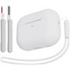KOKOKA Custodia Case Compatibile con AirPods Pro 2/1 2023/2022/2019 con Kit di Pulizia e Cordino in Silicone, Case Cover Protettiva Premium in Silicone per AirPods Pro 2a/1a Generazione, Bianco