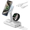 ESR Stazione di Ricarica GaN 100W con CryoBoost 6-in-1, Adatto alla Ricarica MagSafe, Caricatore Wireless Magnetico per iPhone 17e/17/16/15/14, Apple Watch, AirPods 4/3/2/Pro e dispositivi USB-C/A
