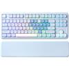 YUNZII B87 Tastiera Meccanica Gaming, QMK/VIA, RGB, Tasti MOA, Poggiapolsi, Connessione BT5.0/2.4G/USB-C NKRO per Win/Mac (Blu Cuore, cocoa cream v2)