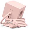 Avolt Multipresa Cubo USB-C AVOLT Square 1 - Base Magnetica - 3 Prese + 2 Porte USB-C (30W) - Multipresa Design per Scrivania e Casa (New Pink, USB-C 1.8m)