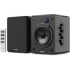 Majority D50X altoparlanti | casse attive amplificate coppia 2.0 da 60W per PC | Hi-Fi con HDMI ARC e AUX | casse acustiche da scaffale Bluetooth 5.3 | Monitor Studio in fibra di carbonio (Nero)