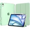 MoKo Cover per iPad Air 11 Pollici Case (M4/M3/M2) 2026/2025/2024, iPad Air 5a/4a Gen 10,9" 2022/2020 con Portapenna, Cover Trifold Sottile e Leggera con Retro in PC Rigido Traslucido, Verde Matcha