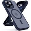 Oududianzi - Magnetica Cover per iPhone 16 Pro Magsafe Case, Navyblue