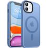 CANSHN Cover Magnetica Opaca per iPhone 11, [Compatibile con MagSafe] Custodia Traslucida Opaca Protettiva Sottile Antiurto 6,1 Pollici - Azzurro
