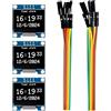 ELEGOO Display OLED 3 Pezzi Modulo Schermo da 0,96 Pollici Bianco, 128x64 Driver I2C Mini Schermi Compatti Autoluminosi per Arduino, Raspberry Pi, PICO.51 MCU, STM32, ESP32