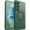 CANSHN Magnetica Cover per Samsung Galaxy S26 (6.3 Pollici), [Protezione Completa Della Fotocamera] Custodia Traslucida Opaca Protettiva Sottile Antiurto,Verde Profondo