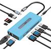 SSK 11 in 1 Laptop Docking Station,USB C HUB Dual 4K HDMI adattatore USB 3.0 Dock 100W PD USB C Con 1 Displayport, 3 USBs, Triplo Doppio Monitor multi-porta per MacBook/Air/Pro/XPS Dell HP Lenovo
