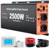 JARXIOKE Inverter 12v 220v Onda Pura 2500W Invertitore di Potenza | Funzione di Priorità di Rete e Funzione di Ricarica 25 A e UPS | Telecomando LCD,Uscite AC,USB-C,USB-A,per Campeggio, Casa, Emergenze