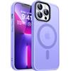 CANSHN Cover Magnetica Opaca per iPhone 13 Pro, [Compatibile con MagSafe] Custodia Traslucida Opaca Protettiva Sottile Antiurto 6,1 Pollici - Viola Chiaro