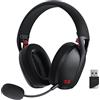 Redragon H848 BT Cuffie da gioco wireless - Leggere - Audio surround 7.1 - Driver da 40 mm - Microfono staccabile - Piattaforme multiple per PC, PS5/4/3, Switch, dispositivi mobili