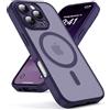 Oududianzi - Magnetica Cover per iPhone 16 Pro Max Magsafe, Viola Scura