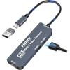 Zecamin Scheda di acquisizione video, scheda di acquisizione HDMI a USB-C/A con PD100W e porta USB, registrazione di gioco in streaming 4K 1080P per registratore video di gioco,compatibile Switch,PS4/5,X box