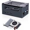 GeeekPi Alloggiamento Raspberry Pi 5 in alluminio con Active Cooler ufficiale, supporto PCIe M.2 NVMe SSD Shield Top X1001 / X1000 / N04 / N05