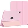 MoKo Custodia Compatibile con iPad 10a Generazione 2022, iPad 10,9" Cover Custodia con Coperchio Tripieghevole, Retro Traslucido in Pelle PU e PC, Auto Riattivazione e Standb, Bouquet Rosa