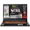 Acer Notebook Gaming Nitro V17 Ai, Ryzen7 260, Ram 32Gb ddr5, SSD da 1Tb(512Gb X 2), Display 17,3" QHD da 165Hz, NVIDIA GeForce RTX 5060 8Gb GDDR7, Wi-Fi 6e, Thunderbolt 4.0, Win 11, Ready to use