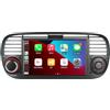 aphrfamma [Versione Plus] Aphrfamma Autoradio compatibile con CarPlay wireless/Android Auto per Fiat Fiat 500 2007-2015 con 7 Pollici IPS Bluetooth/FM/AM/USB/Mirror Link/Touch Display (nero)