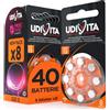 Udivita 40 Batterie Per Apparecchi Acustici Auricolari Udivita Misura 13 PR48 (Arancioni) - 5 Blister da 8 Pile