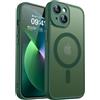 CANSHN Magnetica Cover per iPhone 13 Mini(5.4 Pollici), [Protezione Completa Della Fotocamera] Custodia Traslucida Opaca Protettiva Sottile Antiurto,Verde Profondo