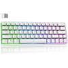Dierya DK63 Tastiera Gaming Wireless con Interruttori Meccanica Clicky,60% Tastiera 2.4Ghz/Bluetooth/Type-C,Retroilluminazione RGB,Mini Compact 6 Tasti Anti-Ghosting（Layout US,QWERTY） Bianco