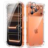 ORETECH 4 in 1 Cover per iPhone 17 Pro Max(6,9 Pollici) con [2 Vetro Temperato e 1 Vetro Fotocamera] Custodia per iPhone 17 Pro Max Antiurto in PC Rigido con Bumper-Trasparente