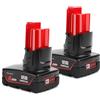 Powarobor 2 Pack M12B6 12V 6.0Ah Batteria di ricambio agli ioni di litio Compatibile con Milwaukee M12 12Volt Power Tools Batterie con indicatore LED 48-11-2460