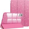 FINTIE Cover per Lenovo Idea Tab 11 Pollici 2025 (Modello TB-336ZU/TB-336FU) con Portapenne, Sottile Leggero Custodia Posteriore Opaca Traslucida Case con Auto Sveglia/Sonno, Glitter Magenta