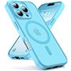 Oududianzi - Magnetica Cover per iPhone 16 Pro Max Magsafe, Lightblue