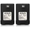 Retevis RT24 Walkie Talkie Batteria Li-ion 3.7V 1100mAh Compatibile con Ricetrasmettitore Retevis RT24 Walkie Talkies (Nero, 2 Pezzi)