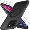 iVoler Cover Magnetica per iPhone 13 5G con 2 Pezzi Pellicola Vetro Temperato, [Compatibile con MagSafe] Custodia Traslucida Opaca Sottile Anti-Impronte MagSafe Case, Nero