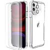 ORETech Cover per iPhone 11, Custodia iPhone 11(6,1 Pollici), [2 Pezzi Pellicola Protettiva in Vetro Temperato & 1 Pezzi Pellicola Fotocamera]Antiurto Ultra Sottile Hard PC Silicone Cover- Trasparente