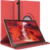 EAZY CASE - Custodia per Samsung Galaxy Tab A8 10.5 tablet Cover protettiva Smart Cover Supporto rotante Astuccio pieghevole 360° girevole con funzione stand Similpelle Rosso