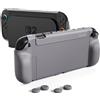 PlayVital Cover TPU per Nintendo Switch 2, Custodia Protettiva Dockable Morbida Grip Ergonomico Antiscivolo&Copri Analogici per Switch 2, PURE-Grigio