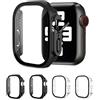 AOTUAO 4 Pezzi Cover Compatibile con Apple Watch Ultra 2 1 49mm con Vetro Temperato, iWatch Case Protettore Schermo e Protettiva Custodia per Apple Watch Ultra 2 1 49mm (2 Nero 2 Trasparente)
