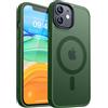 CANSHN Cover Magnetica Opaca per iPhone 11, [Compatibile con MagSafe] Custodia Traslucida Opaca Protettiva Sottile Antiurto 6,1 Pollici - Verde Profondo