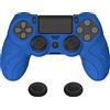 PlayVital Cover Joystick per ps4 Controller Custodia Skin Protettiva Silicone Antiscivolo per ps4 Slim Pro Joypad con Gommini Copri Levette Analogiche,Guardian Edizione,Azzurro